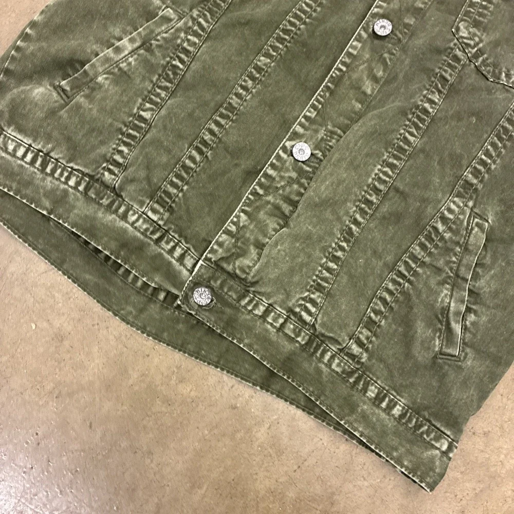 Vtg Escapism Green Denim Vest 100% Cotton Mens XXL Distressed Jean Size 3XL